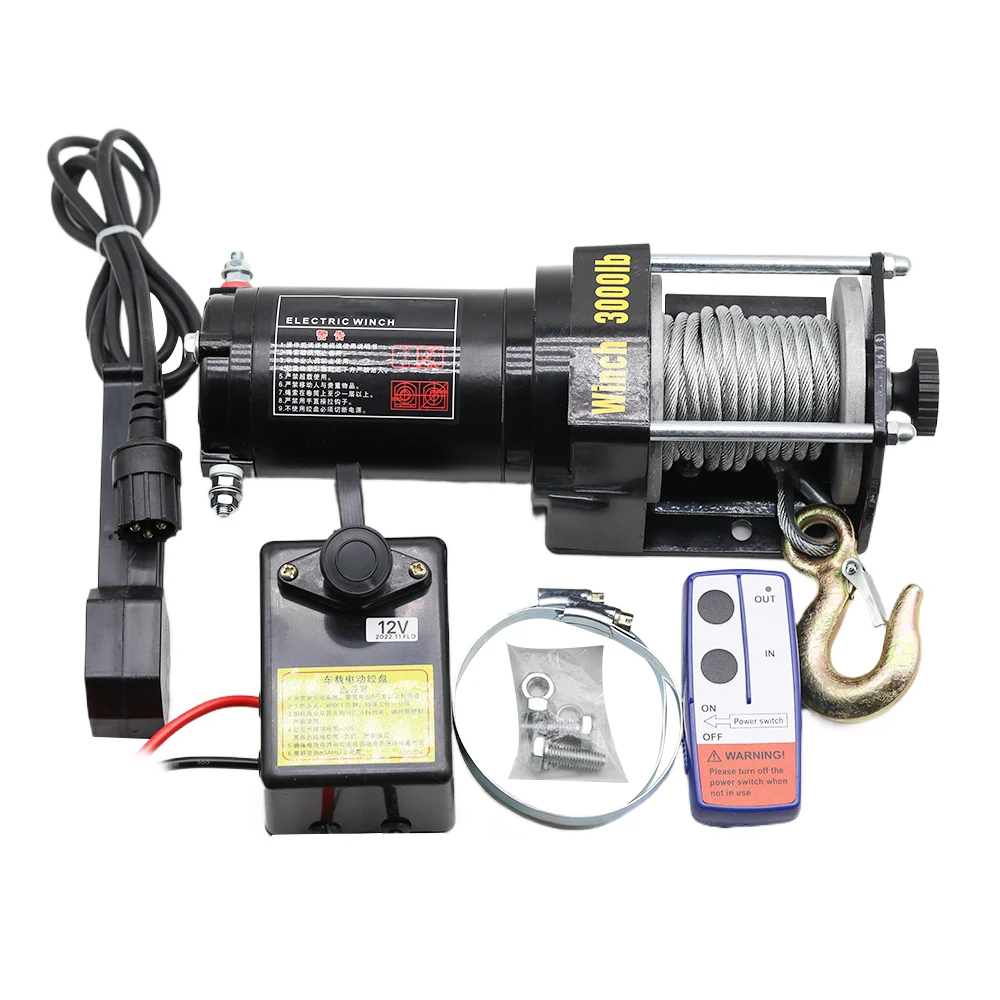 Electric winch 12v car electric hoist off-road vehicle 24v self-help household s