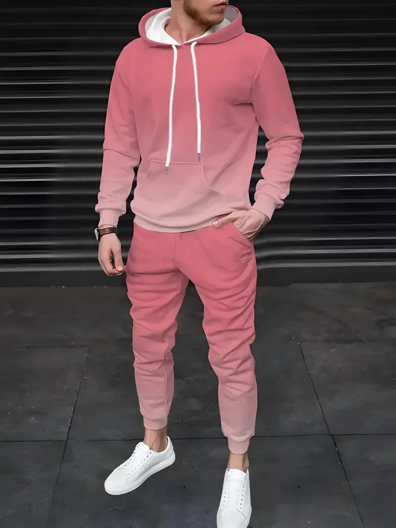 Men's 3D Printed Hoodies Sweatpants Sets Casual Tracksuit