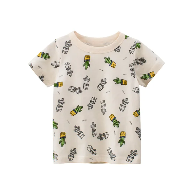 2022 Summer Boys T Shirt Cartoon Dinosaur Baby T-shirts Short Sleeves Full Print Children Clothing Cotton Kids Clothes Tee Tops J