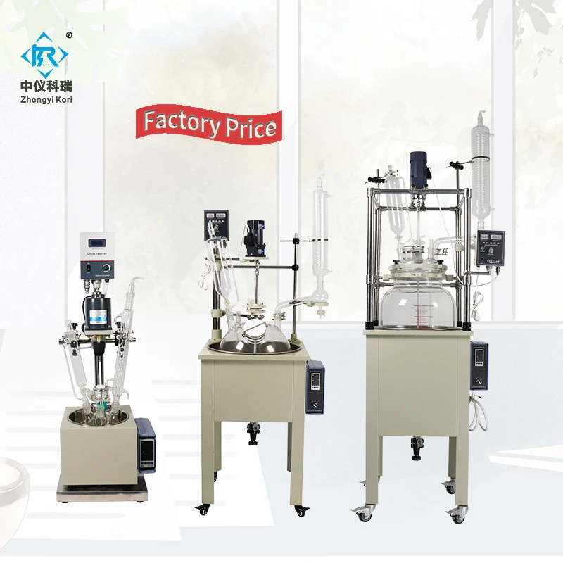 DF-1L Laboratory Chemicals Synthesis Distillation Vacuum Single layer glass reactor Vessel or unjacketed heating reactors lab
