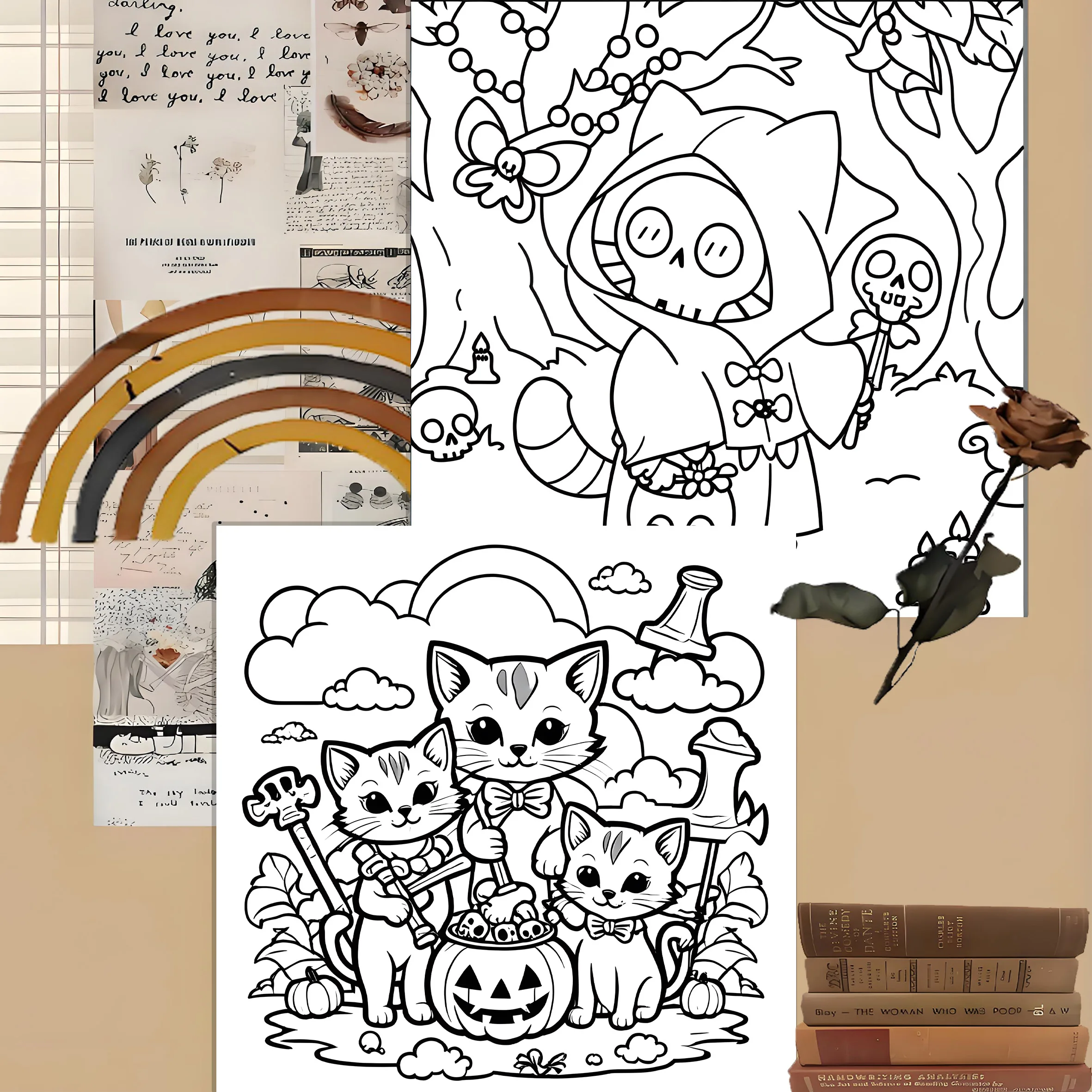 Halloween Hour Fun Coloring Book For Adults And Teen Featuring Adorable Creepy Creatures Educational Doodles Book For Relaxation 5