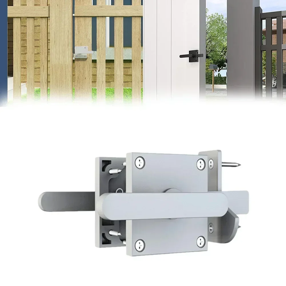 Double Side Gate Latch Easy Installation Swinging Door Latch Gate Hardware for Wooden Fence Basement Pool Barn Garden