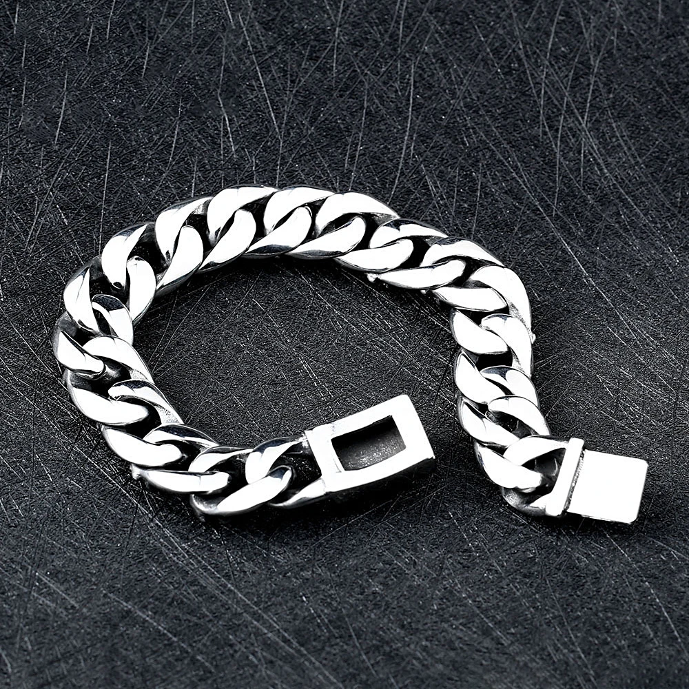 Fashion Vintage Male Skeleton Chain Bracelet Stainless Steel Punk Hip Hop Black All Skull Bracelets Jewelry Gifts Dropshipping 4