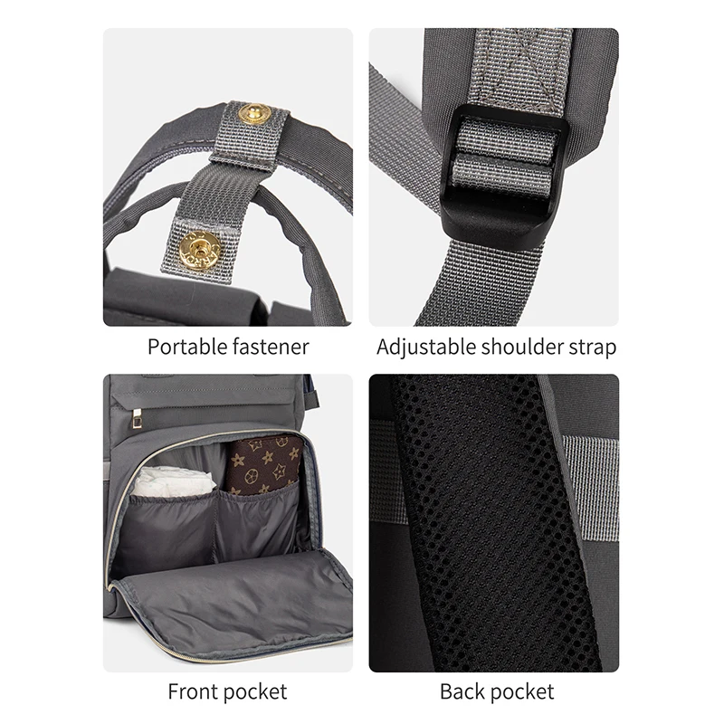 Lequeen Baby Nappy Backpack Bag Mummy Multi-function Outdoor Travel Diaper Bags For Baby Care Large Capacity Maternity Bag 4