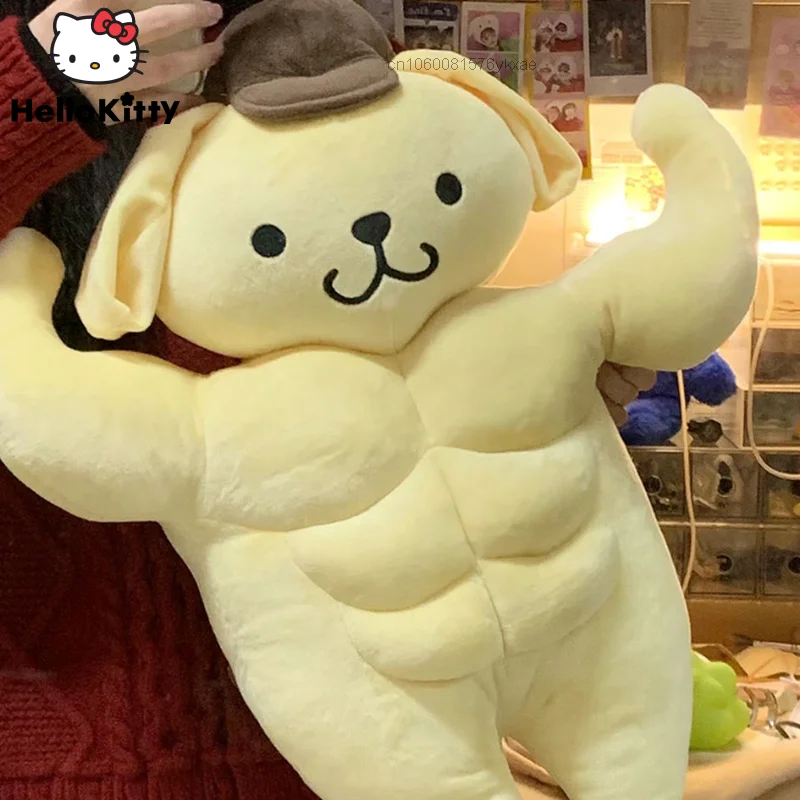 

Забавная плюшевая кукла Sanrio с помпоном пурином, милая мультяшная аниме мягкая подушка, набивная кукла, рождественский подарок для детей Y2k, 58 см
