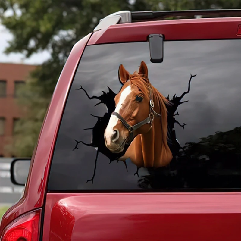 Exquisite 3D Animal Horse Sticker, Waterproof Car Decal, DIY Ornaments for Walls, Boats, Refrigerators,