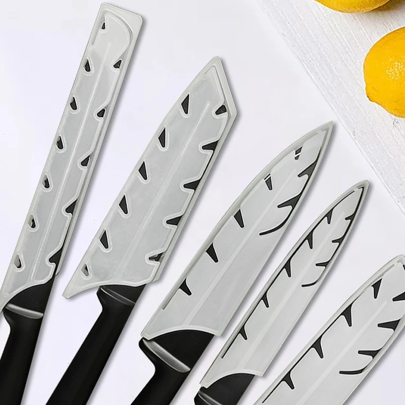 1PCS 3.5/5/7/8 Inch Kitchen Knife Sheath Black White Plastic Knife Covers Blade Protector Cover Edge Guards Case