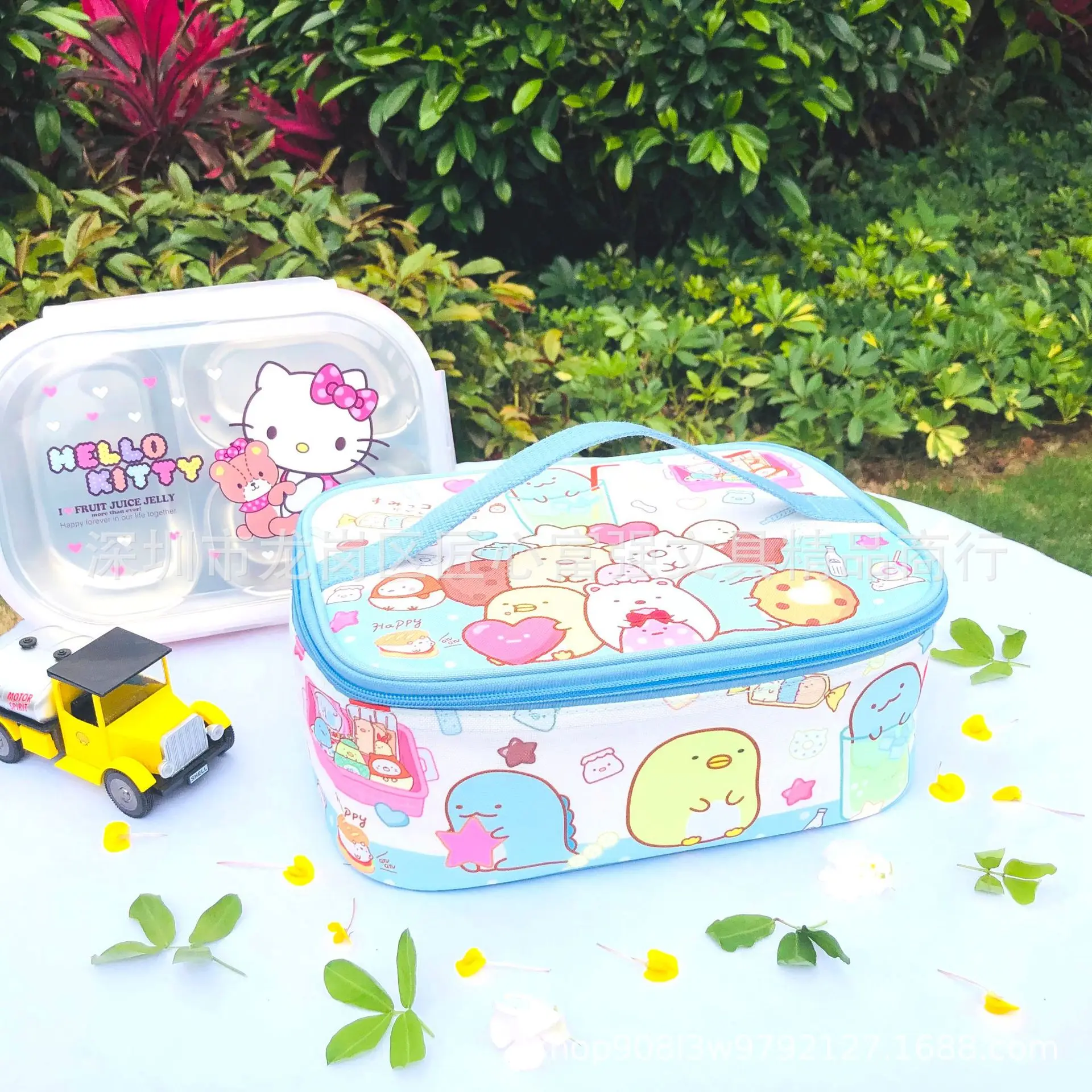 

Sanrio Kawaii Cinnamon Melody Hello Kitty Handbag Cartoon Cute Student Lunch Box Bag Large Capacity Storage Box Outdoor Travel