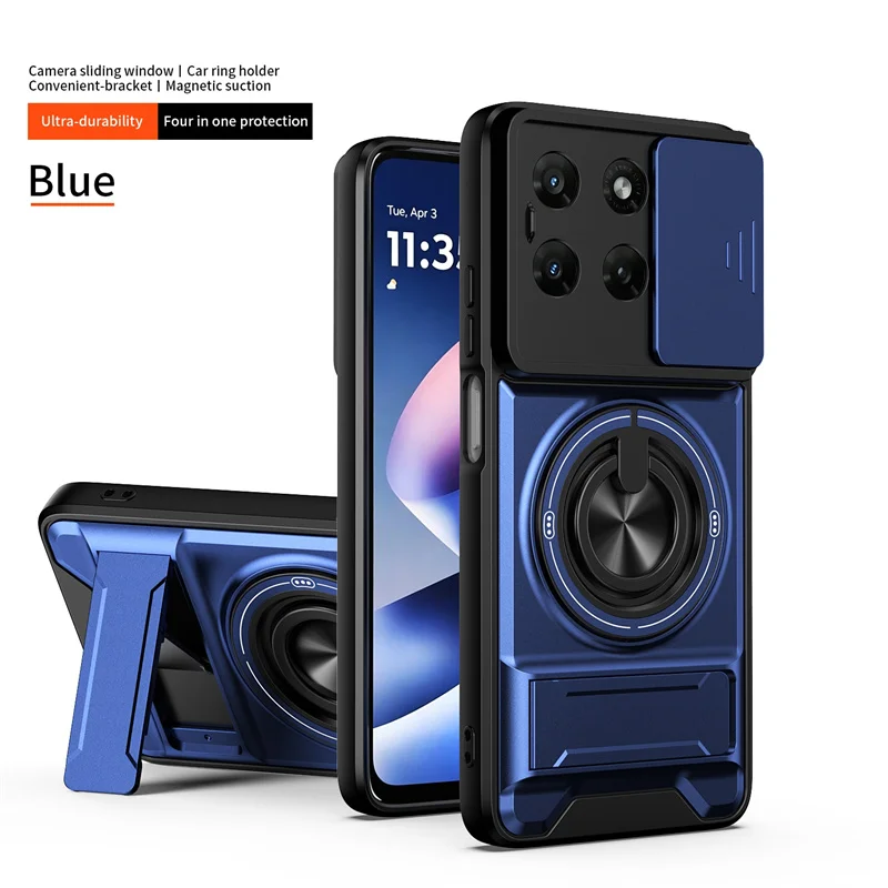Armor Ring Phone Case with Lens Protection and Magnetic Stand Holder