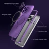 Aluminum Metal Frame Magnetic Case For iPhone 13 12 14 15 16 Pro Max Plus Magsafe Wireless Charging Lens Film PC Backboard Cover 5