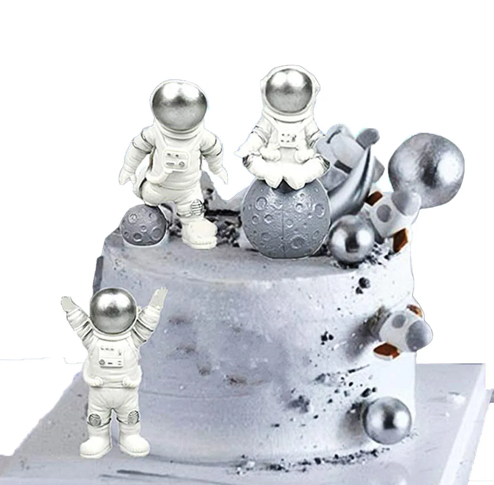 Astronaut Cake Decoration Set 14pcs for Kids Boy Baby Shower Universe Planets Party Supplies