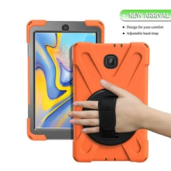 Children's Durable Shockproof Tablet Case with Shoulder Strap for Secure Handling - Heavy Duty Silicone Protection (Orange)