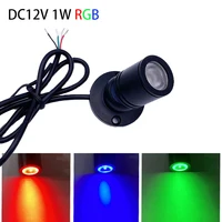 DC12V RGB LED Spotlight Room Decor Adjustable Luminous Colour Mini Ceiling Spotlight Showcase Spot 1W Black Silver White Finish 1