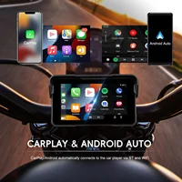 Podofo Lecteur d'écran intelligent HD 5'' Carplay Android Auto Surveillance de la pression des pneus Étanche IP68 BT Moniteur portable pour moto 3