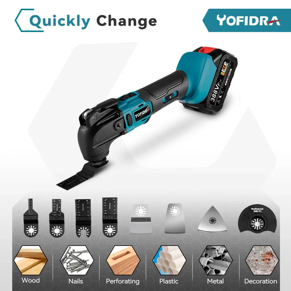 Brushless Oscillating Multifunctional Tool  6 Gears Cordless Electric Renovator Home Decoration Trimmer For Makita 18V Battery 5