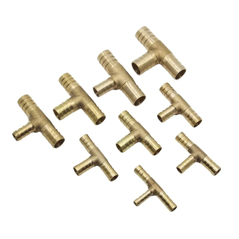 Pipe Fitting 4mm 5mm 6mm 8mm 10mm 12mm 14mm 16mm Tee Type Reducing Hose Barb Brass Barbed Tube Pipe Fitting Reducer Coupler Connector Adapter