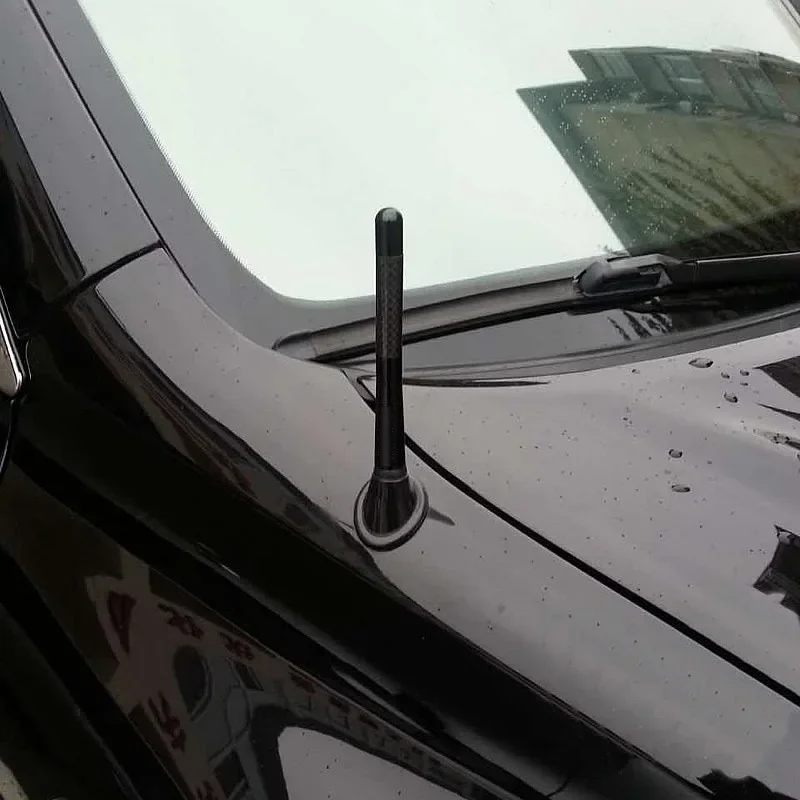 Car Roof Antenna Metal Receiving Antennas Carbon Fiber 3.5/8/12cm Radio Aerial Antenna Radio FM/AM Short Stubby Mast Antenna