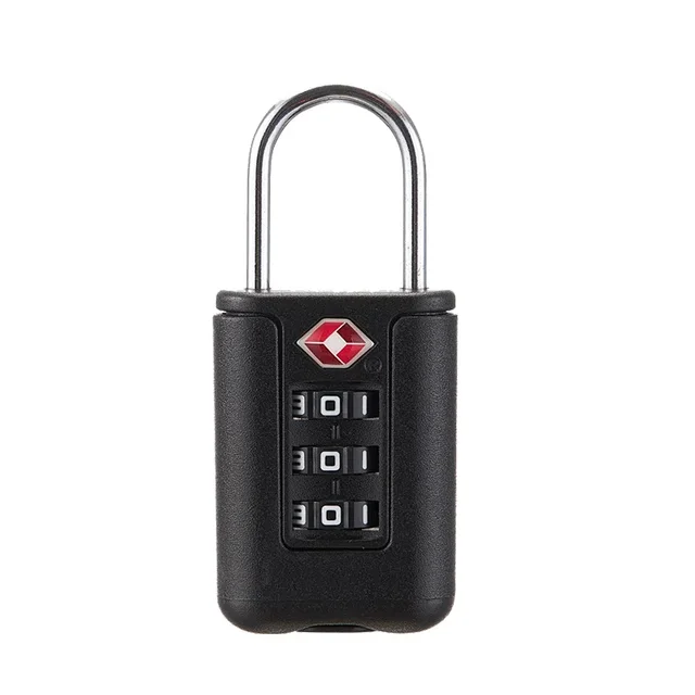 Customs Code Lock for Luggage Travel Password Changeable Black Lock Contrast Design Padlock 3 Digit Combination Lock 6