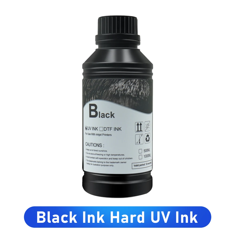 ColorsunUV Ink for All UV Printer Suitable for Epson R1390 L1800 L805 DX3 DX4 DX6 DX7 DX5 Printhead Soft and Hard Type 500ml