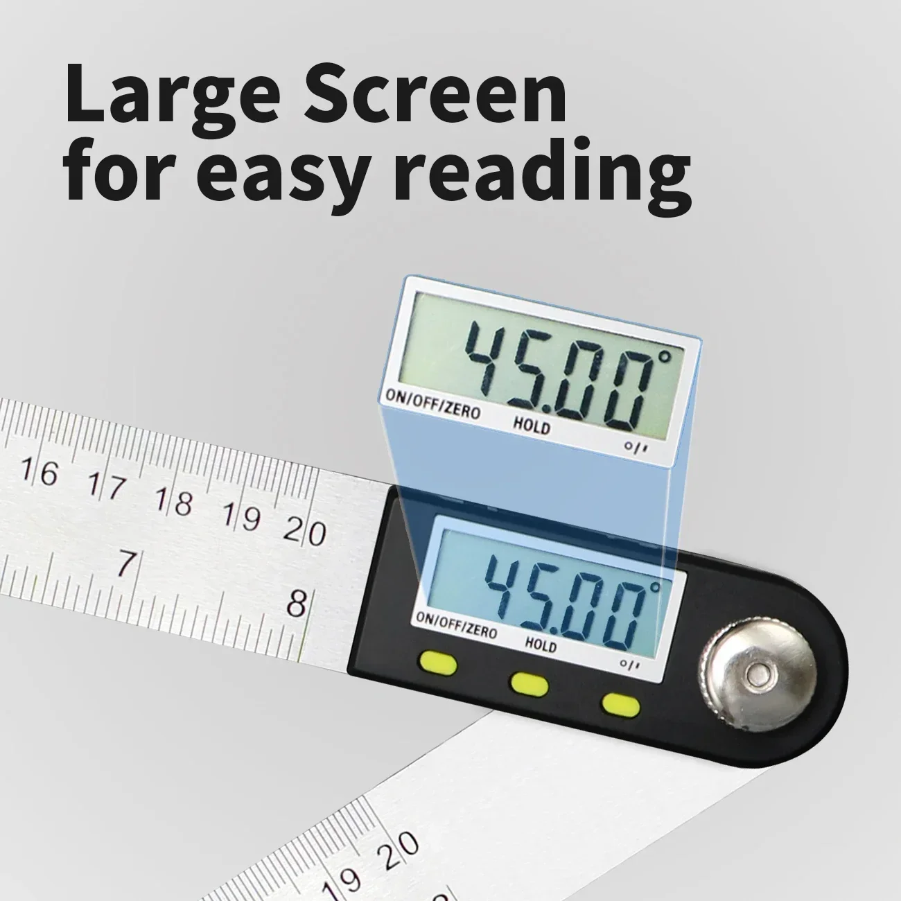 Digital Angle Protractor Angle Measuring Tool Angle Protractor Digital Angle Meter Digital Inclinometer 200mm Digital Angle Rule Inclinometer Protractor Stainless Steel Electronic Goniometer Angle Finder Measuring Tools
