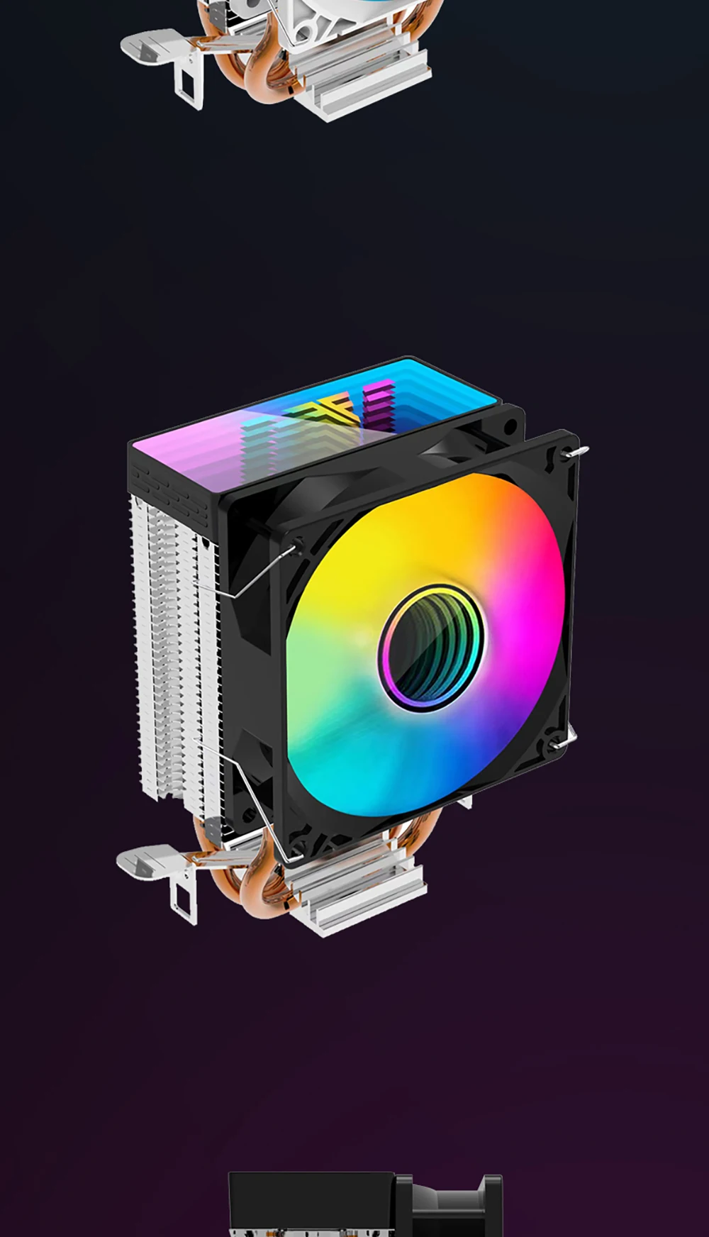 CPU Cooler ZH1200 2 Heatpipes Radiator ARGB 4PIN PWM Silent Fan For Intel 1700 1