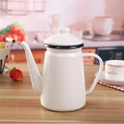 1.1L Enamel Coffee Pot Hand Tea Kettle Induction Cooker Gas Stove Universal