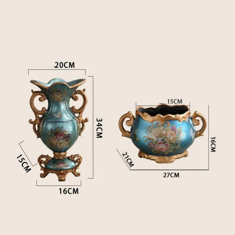 European Deluxe Palace Resin Vase Decoration Wood Decoration Home Decoration Crafts Marriage Gift Wedding home decor 6