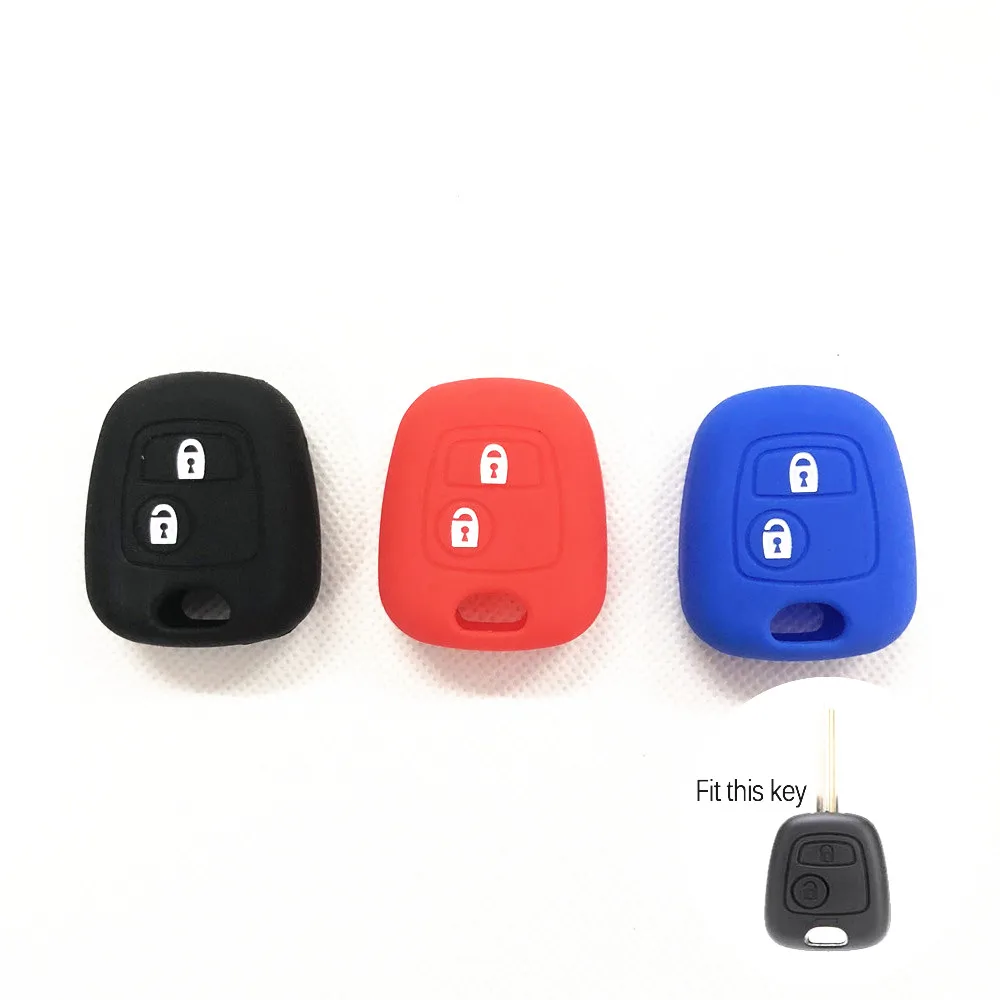 Silicone Car Key Cover Holder for Peugeot 206 307 207 408 For Citroen C2 C3 C4 Soft Rubber 2 Button Fob Case Shell | Автомобили и