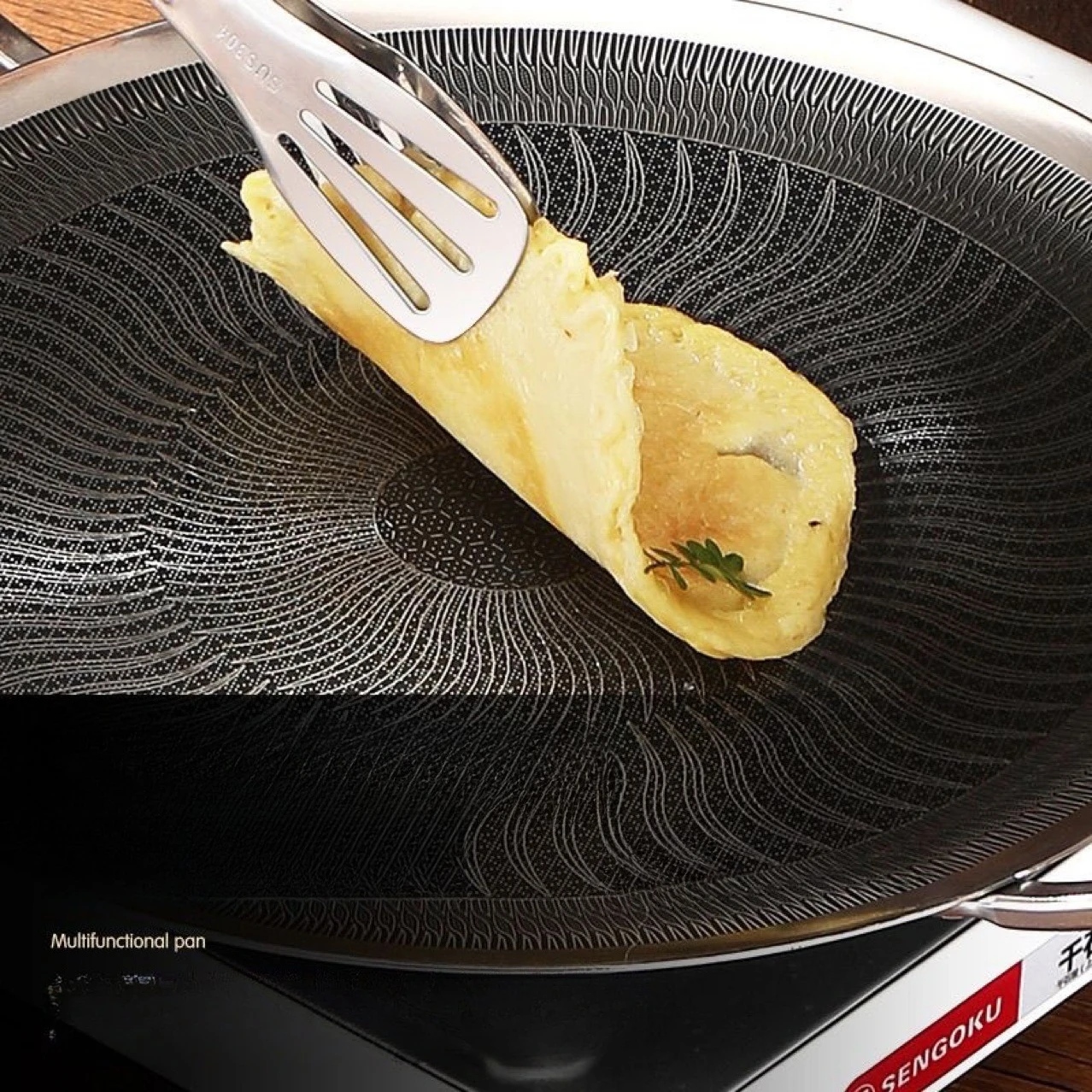 Stainless Steel Grill Pan for Outdoor BBQ, Camping, Korean BBQ, Compatible with Induction Stove & Gas Burner Stainless Steel