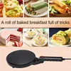 Electric Pancake Pan Maker Spring Roll Skin Mini Waffle Machine 700W Cake Bake Non-Stick Coating Send Egg Basin Whisk 2