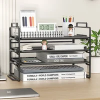 Thickened Foldable File Rack Metal File Frame Office Desktop Multi-Layer File Folder Storage Box Office Supplies Complete File