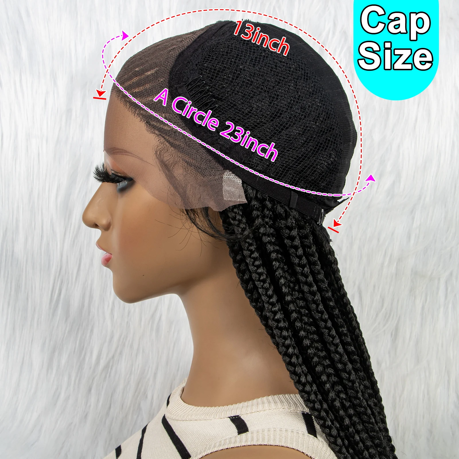 Synthetic Braided Wigs 13x4 HD Lace Front Braided Wigs for Black Women Synthetic Lace Front Wigs Braided Wigs With Baby Hair