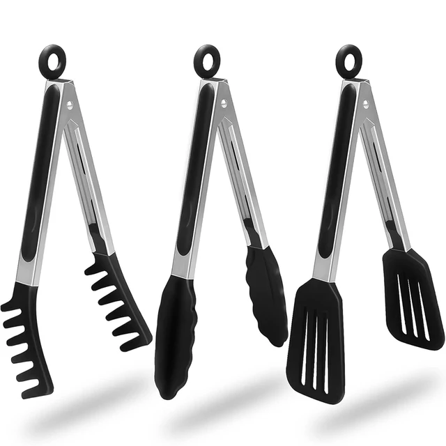 3-in-1 Silicone Cooking Tongs Set 1