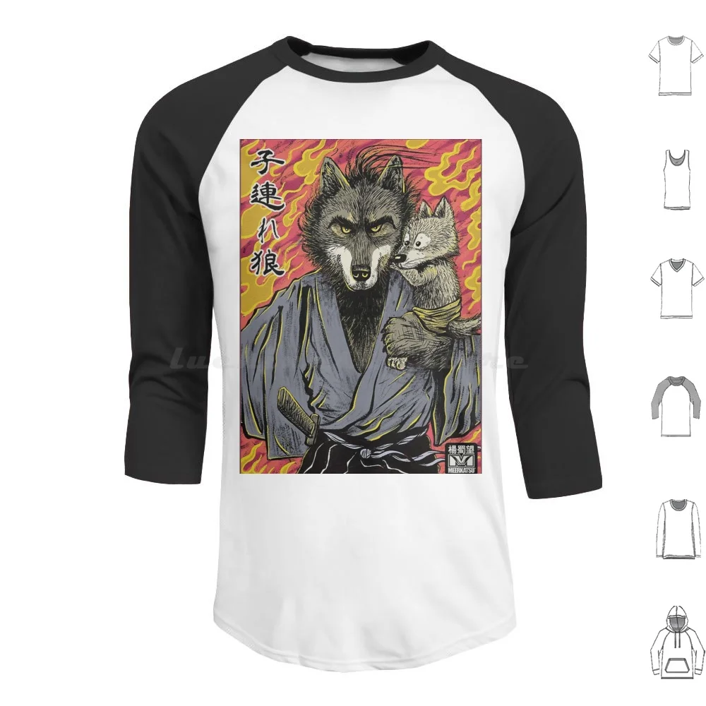 Lone Wolf And Cub Felpa Con Cappuccio In Cotone Manica Lunga Lone Wolf And Cub Shogun Killer Japanese Lone Wolf Japan Shogun Manga Martial