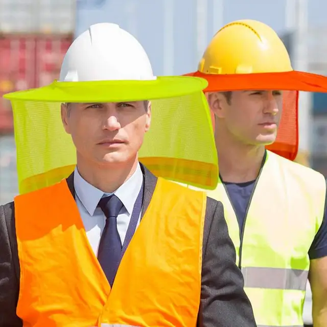 Kemény Kalap Visor Napsütéses, Teljes Karimás Kalap, Napi Pajzs Nyak Védelem Lélegző Összecsukható, Nagy Láthatóság Nap - Image 4