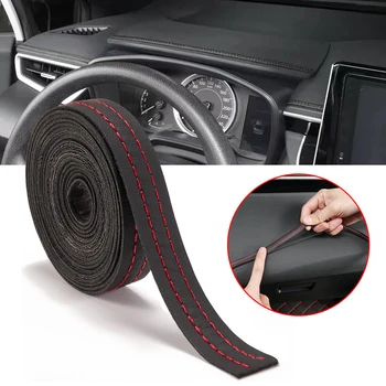 Car Mouldings Trim PU Leather Car Interior DIY Strips Self-Adhesive Dashboard Leather Decorative Line Car Interior Accessories 1