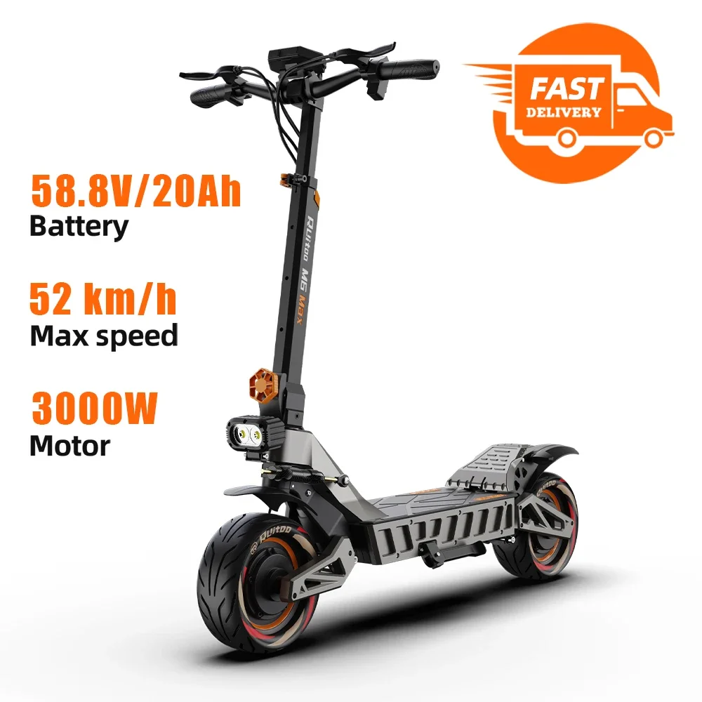 Ruitu M6 Max 3000w dual motor adult off-road fast electric scooter 52v 21ah battery 11-inch foldable scooter