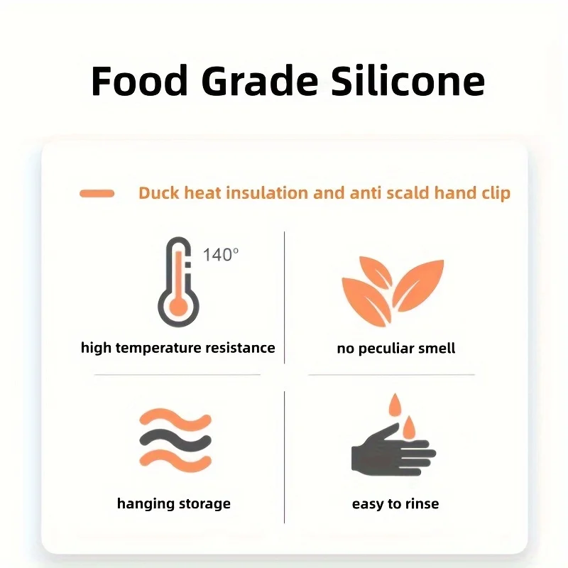 2pcs of Adorable Yellow Duck Silicone Pot Holders - Heat Resistant, Non-Slip, Soft Grip, Mini Oven Gloves for Kijavtchen Cooking