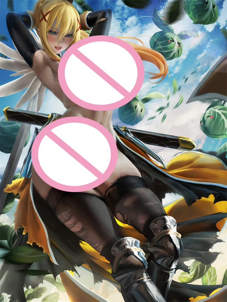 

Cosplay Anime Darkness (Konosuba) Home Bedding Flannel Fleece Milk Fiber Peach Skin Natural Material Bed Sheet 150x200cm