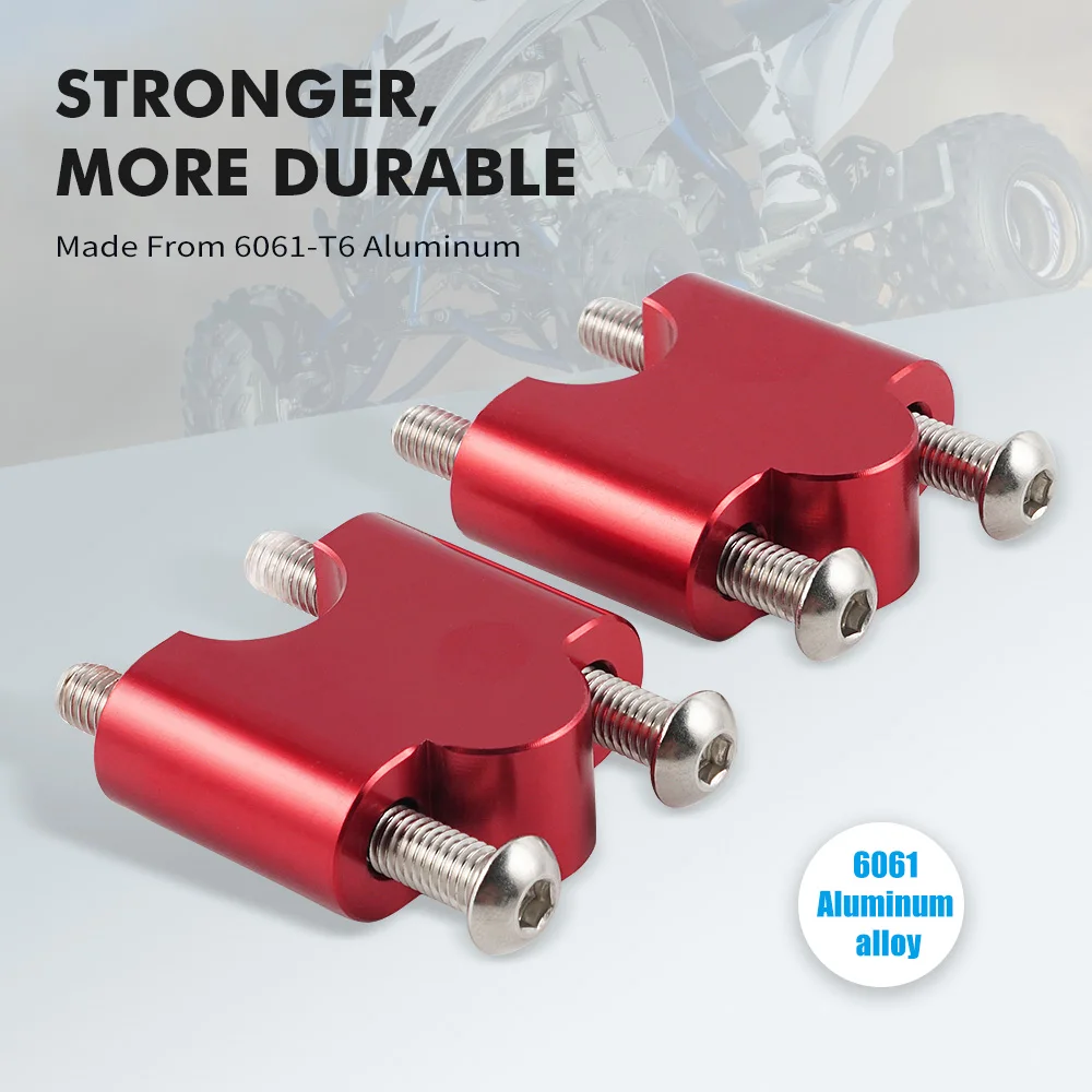 NICECNC Handlebar Riser Clamps For Yamaha Raptor 700 - 1.5 Inch Lift 6061-T6 Aluminum - Compatible With 2013-2023 Models