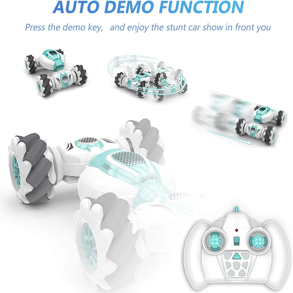 2.4Ghz Remote Control Car 4WD Watch Gesture Sensing Control RC Stunt Car Vehicle 360 Degree Twisting Dancing Off-road Toy Car