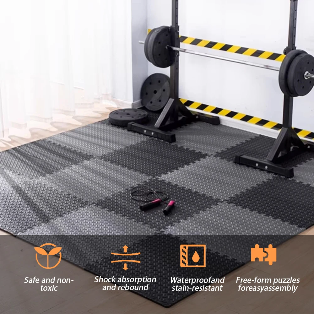 20/40 Pieces of High-Density Eva Foam Floor Mats (Black and Gray