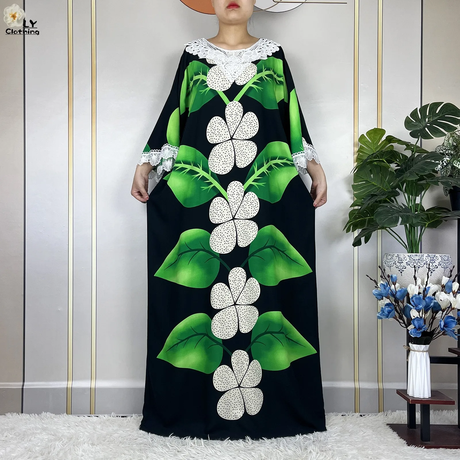 2023 New Muslim Sets Summer Cotton Fabric Dresse With Big Scarf For Women Tassels Short Sleeve Robe African Traditional Abayas