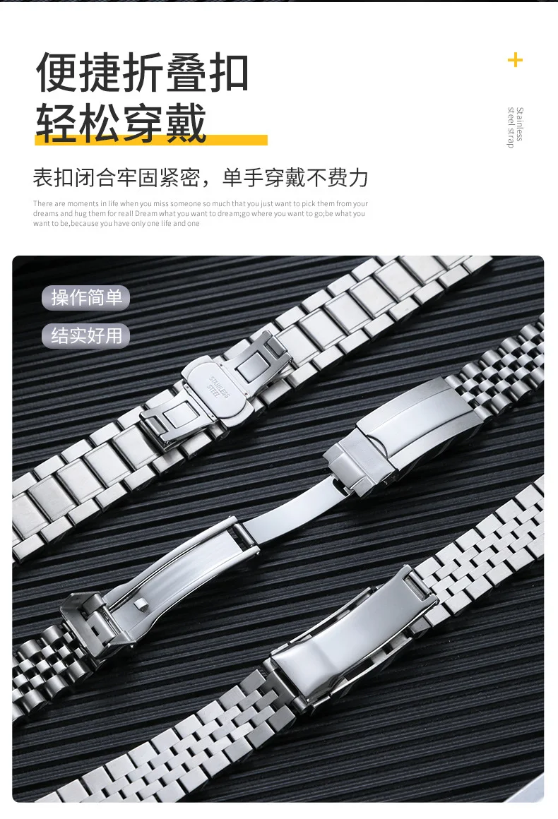 Stainless Steel Watchband Substitua por Rolex, Assista