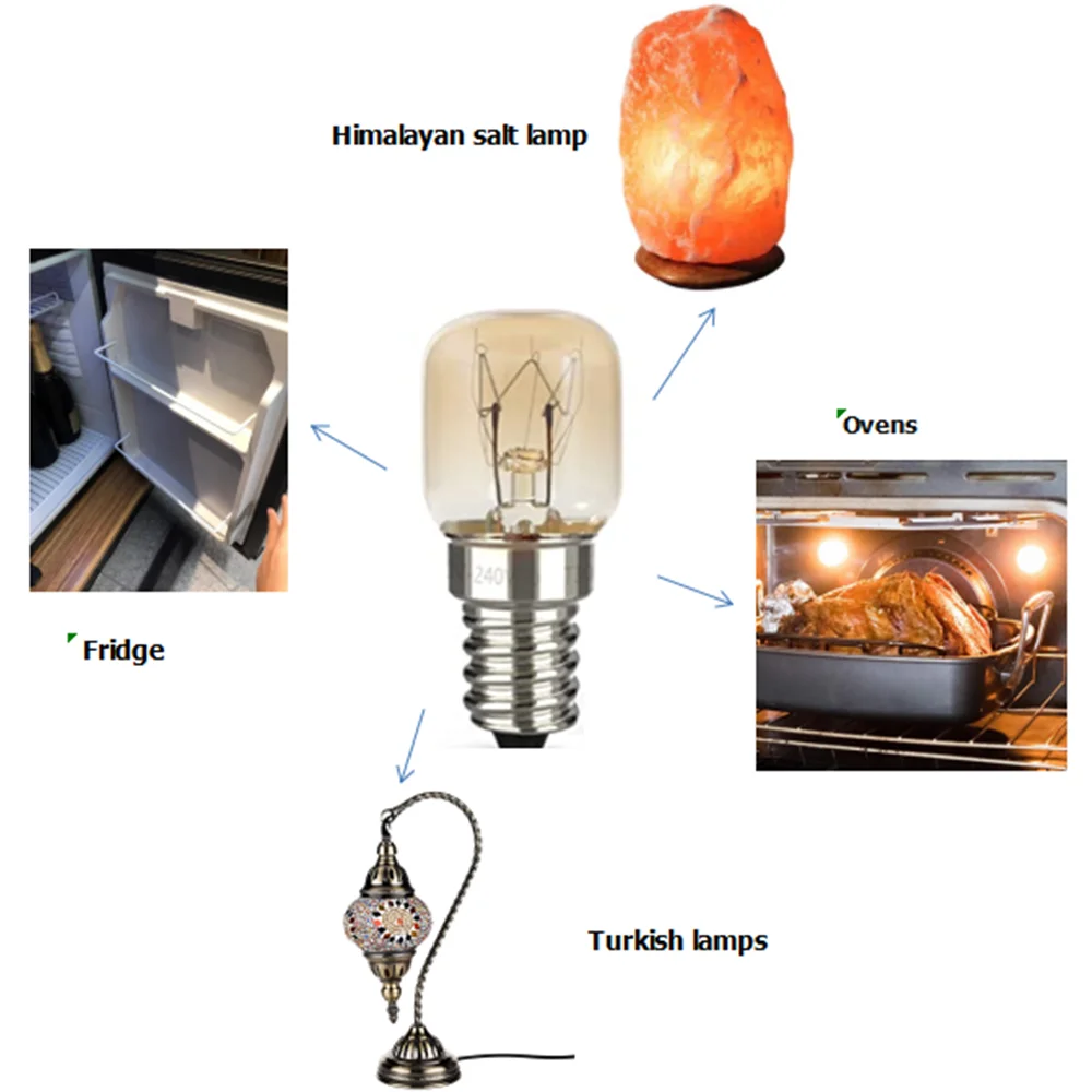 Ampoule à incandescence, ST26, 15W/100lm, culot E14, 3000K. Spécial fours