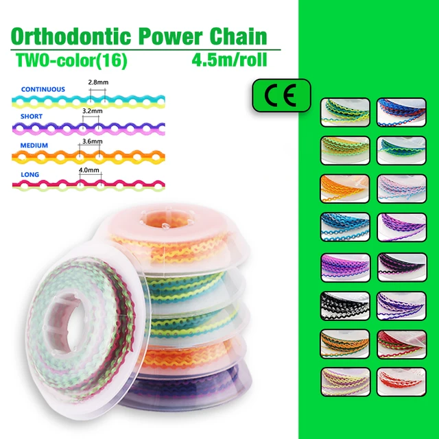 Dental Chain Power orthodontic Chains Elastic Power Ultra For Braces Brackets Long Short Continuous Medium 4.5m/Roll