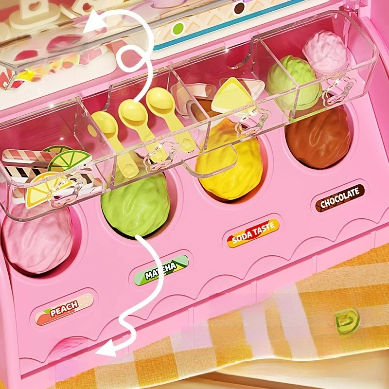 Ice Cream Machine Toy Car Favorite Of Girls Ice Cream Production Scenarios Series Children Toys Birthday Christmas Gift For Kids 4