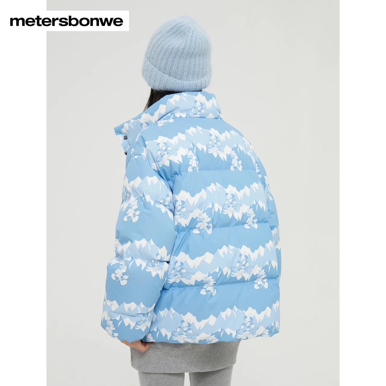 Metersbonwe Cartoon Print Down Jacket Women New Winter Eiderdown Short Thick Stand Collar Warm Wear High Quality Top Brand