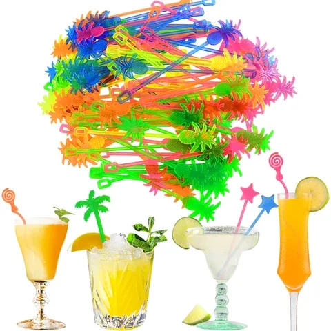 

Drinks Wine Cocktail Swizzle Sticks Stars Flamingo Pineapple Drink Spoon Summer Hawaiian Beach Party Decor Bar Drinkware Supply