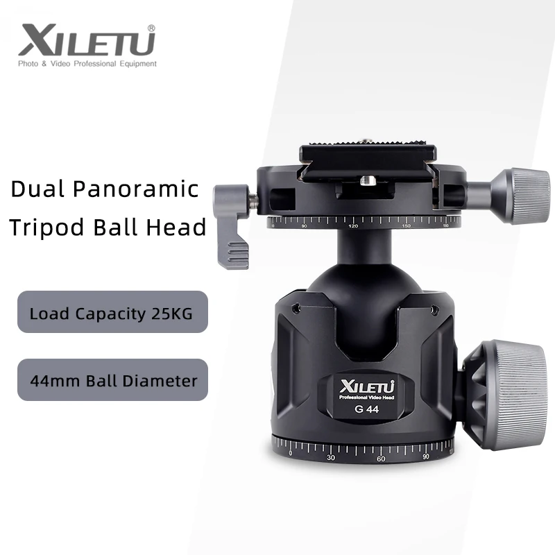 44mm Ball Head Camera Tripod Monopod Mounting Adapter Arca Quick Release Plate Aluminum Alloy Load Bearing 25kg tripod ball head